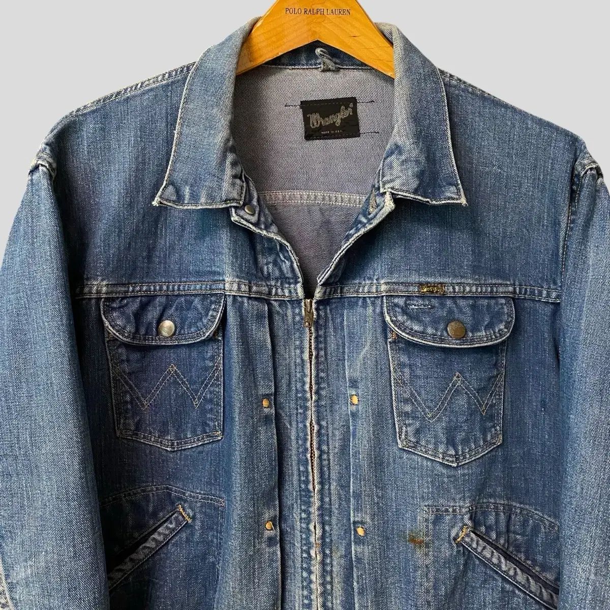 70s vintage Wranglerラングラー 24MJZ ジャケット 46 ） 70s WRANGLER Wrangler(ラングラー) 24mjz デニム