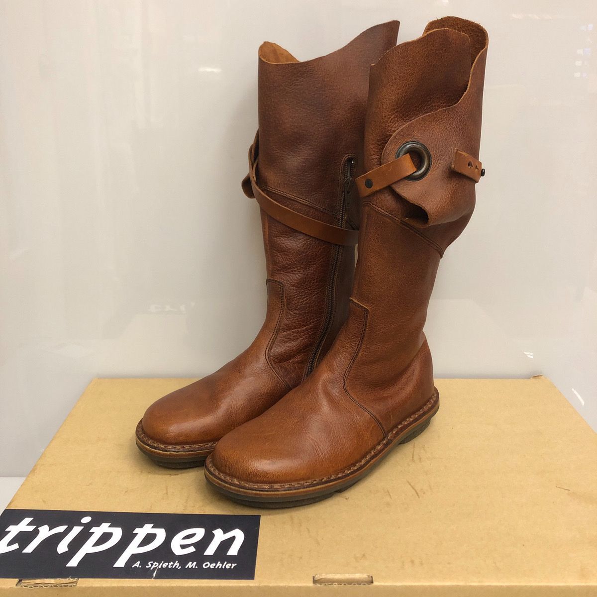 【本物保証】 超美品 トリッペン TRIPPEN ロングブーツ レザー ブラウン 23.0cm レディース 靴