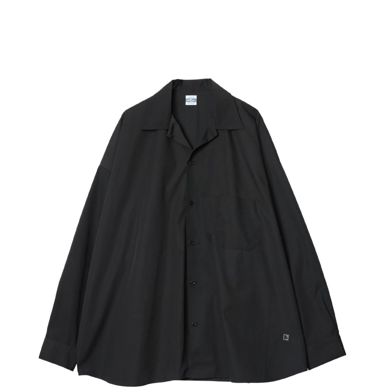 ARMY TWILL / Cotton/Polyester Plain Big Shirt  BLACK