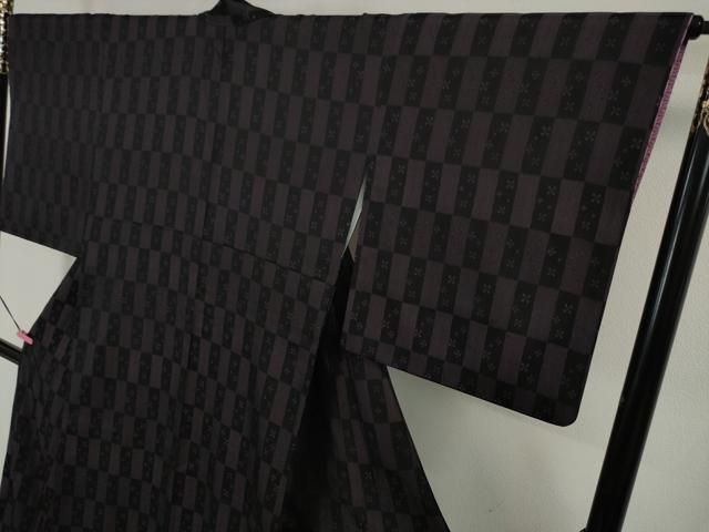 平和屋本店□極上 お召 市松花文 やまと誂製 逸品 DZAA4703kh5 - メルカリ