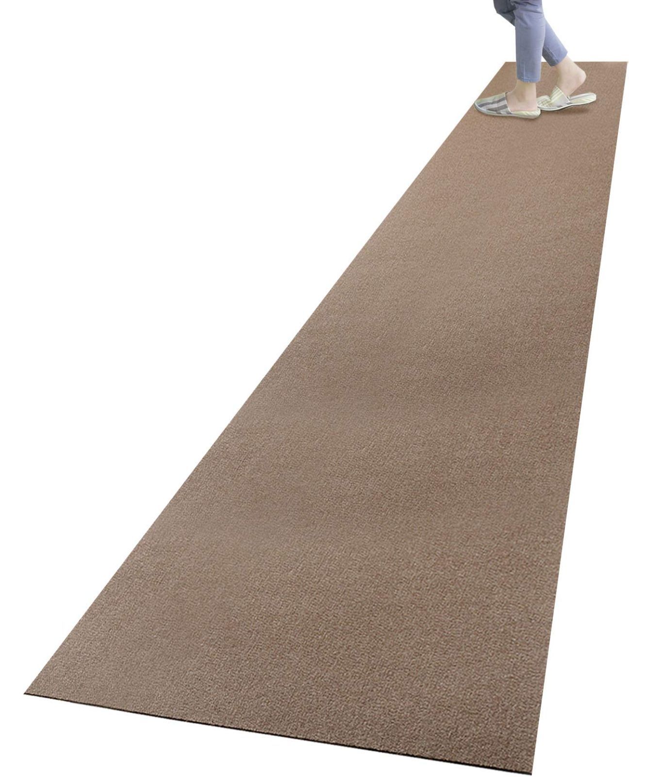 撥水 消臭 洗える サンコー キッチンマット ずれない 台所マット ロング 60×360cm ブラウン おくだけ吸着 KO-54