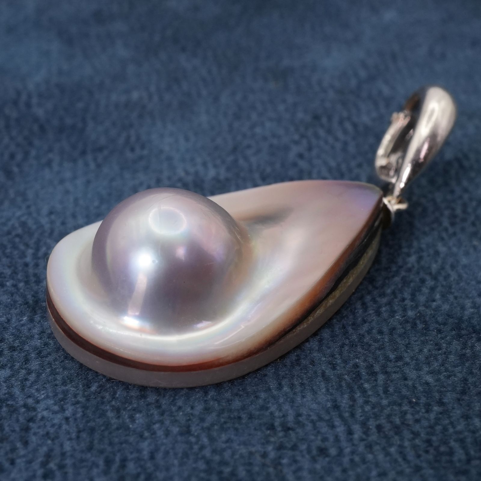 田崎真珠 K18WG マベパール ネックレストップ 母貝付き/24-4594S