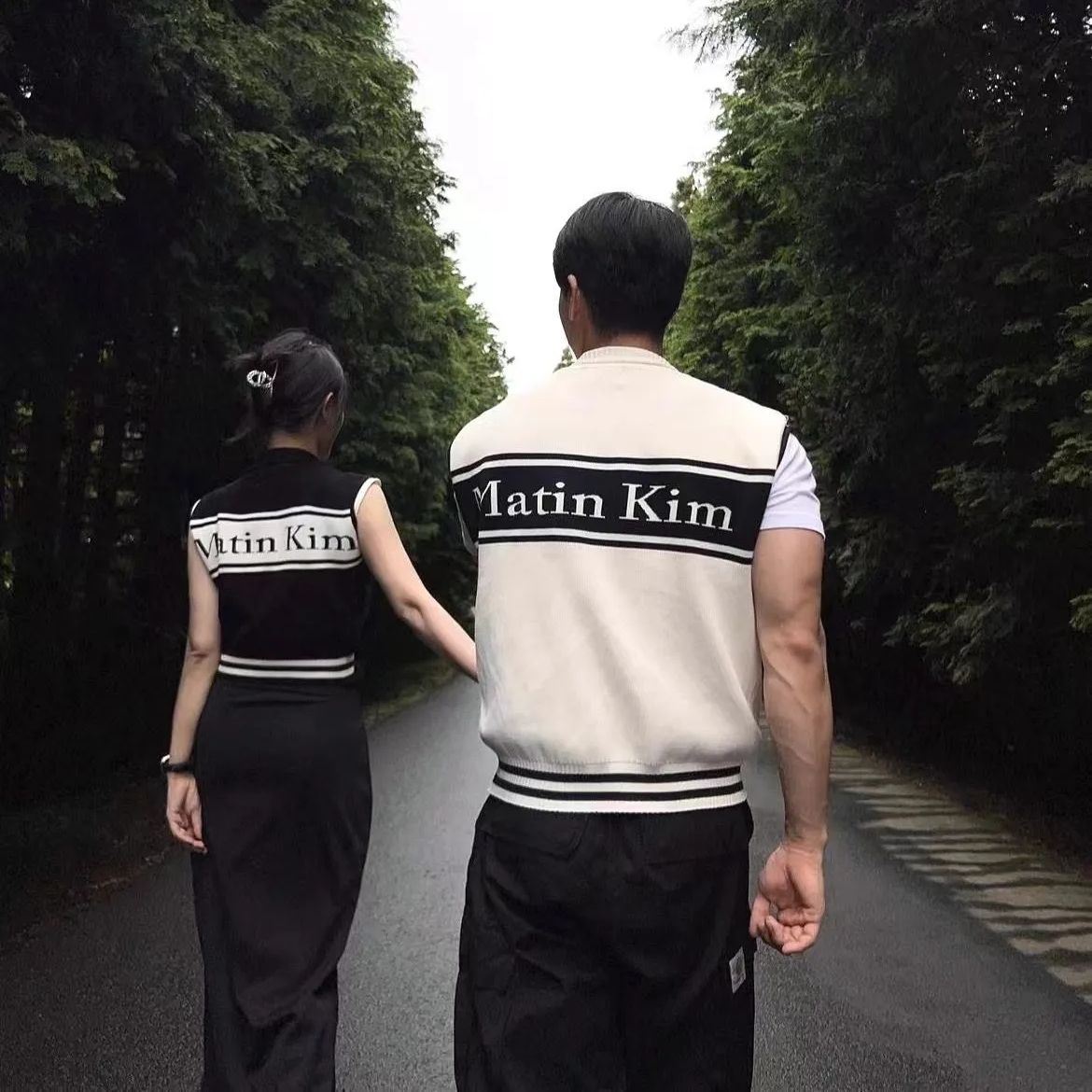 韓国 Matin Kim マーティンキム 大人気 ニットストライプジップ