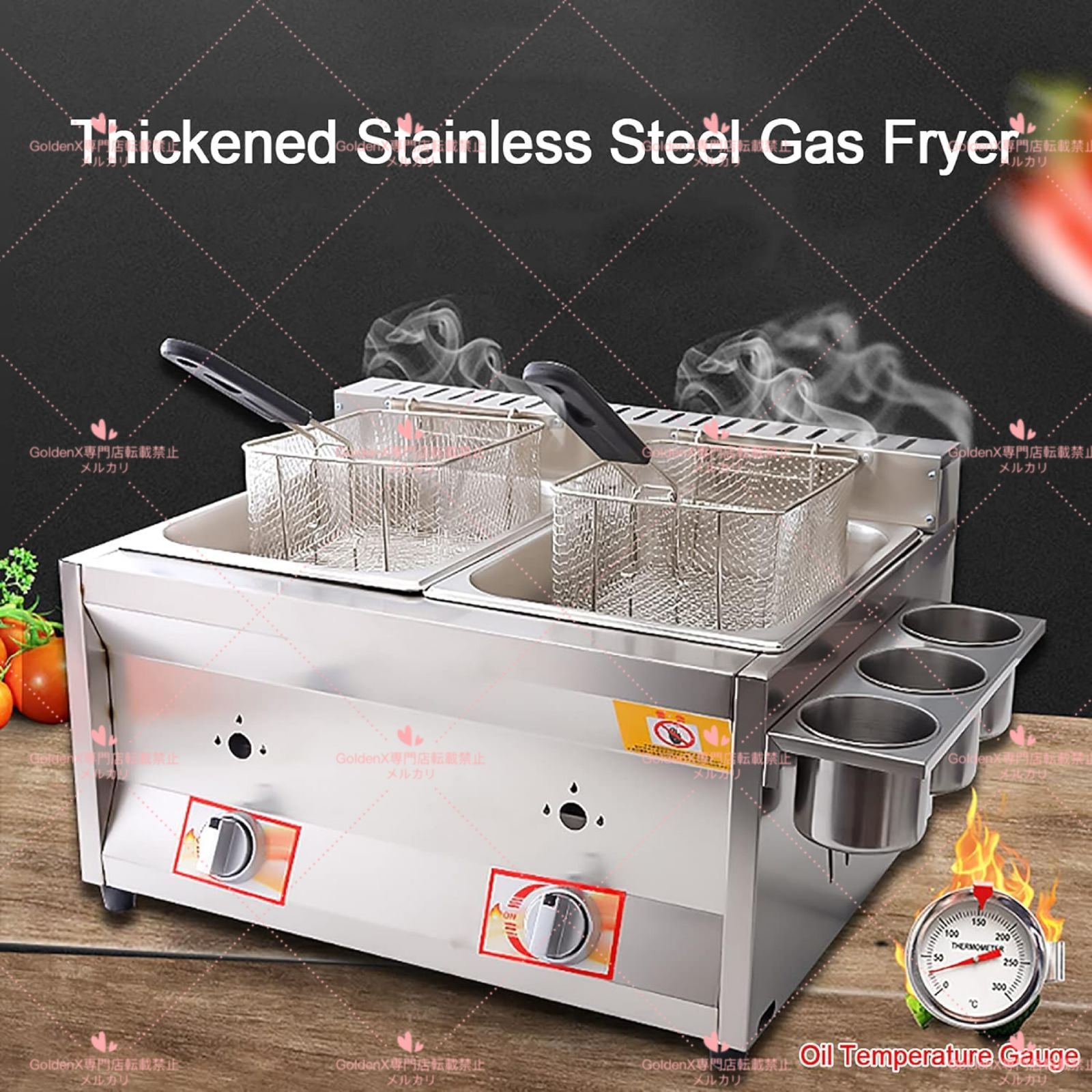 電気フライヤー ステンレス製 温度調整ダイヤル付き FL-DS6 6リットル