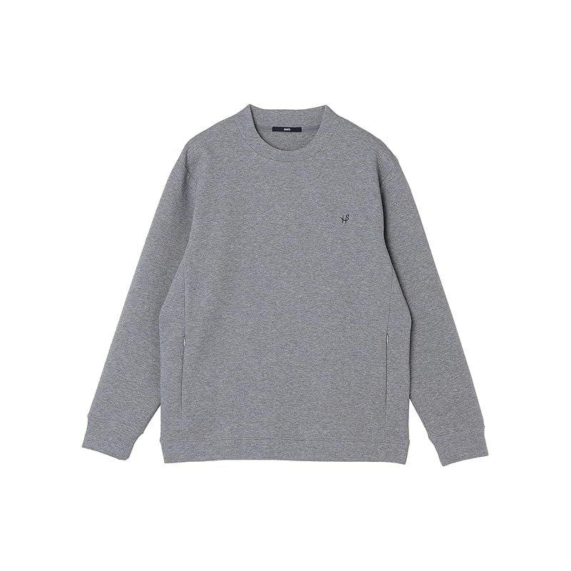 彡 シップス 24AW ニット テレワーク ビズ ワンポイントロゴ ハイゲージ ダブルニット スウェット メンズ 112040417 グレー L 1