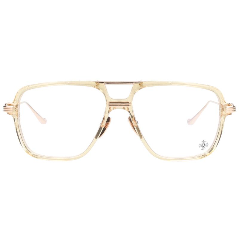 クロムハーツ INIT クロステンプルダブルブリッジ眼鏡 メンズ 57□15  