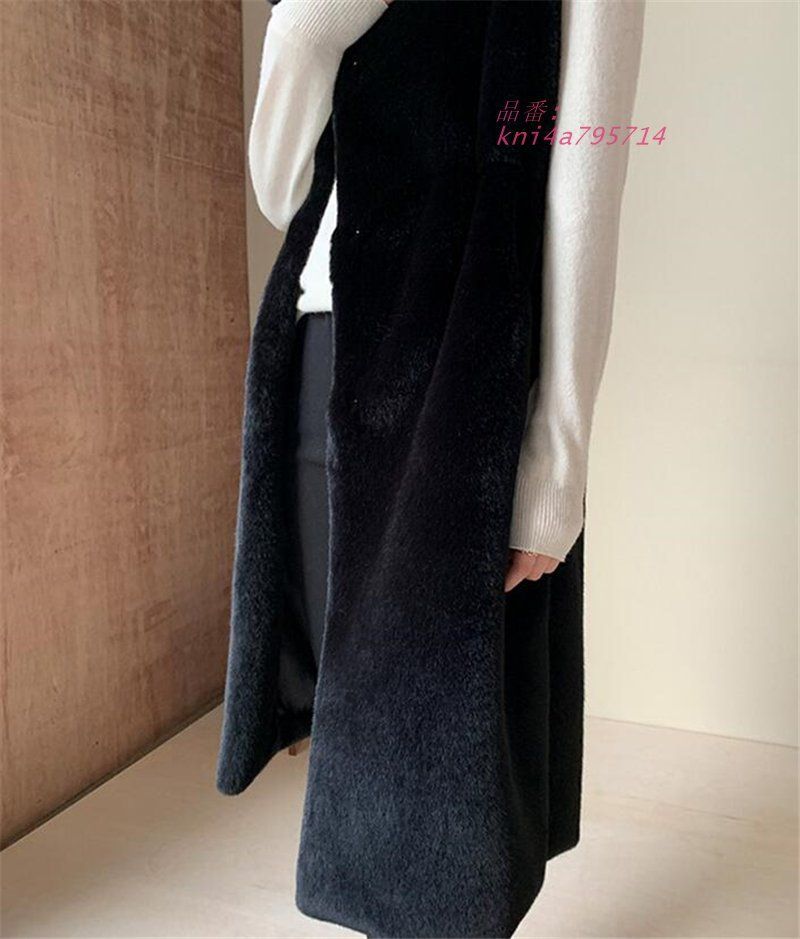 毛皮ベスト ファーベスト ロング 無地 上品 エコファー 冬 暖かい ふわふわ 通勤 爆売中 オシャレ もこもこ 送料無料 ファッション シンプル kni4a795714