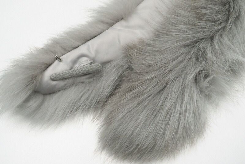 ■美品■SAGA FURS SUPERIOR サガファー フォックスファー マフラー ティペット ストール ショール 毛皮 グレー ブランド古着【中古】20230215/GM7682