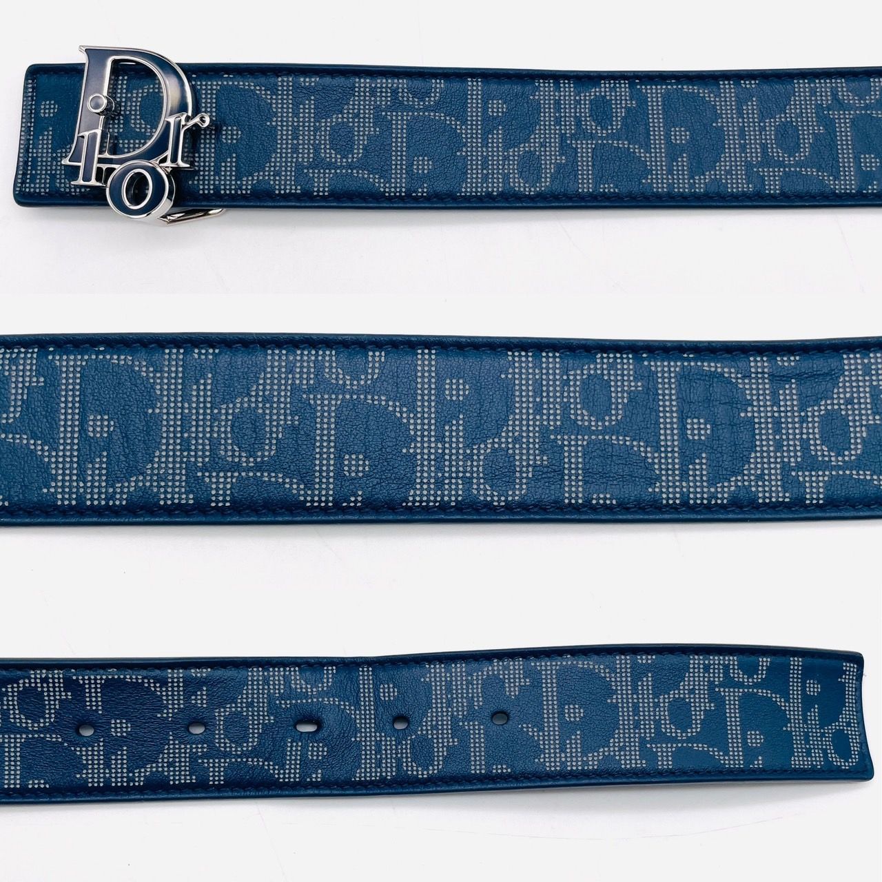Dior ディオール オブリーク ベルト キャンバス×レザー ネイビー ディオール オブリーク ベルト キャンバス×レザー ネイビー