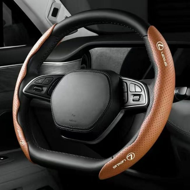 【新品未使用】マツダ（MAZDA）ハンドルカバー ハンドル保護 専車ロゴ ステアリングカバー レザー 滑り止め D型 O型 分割