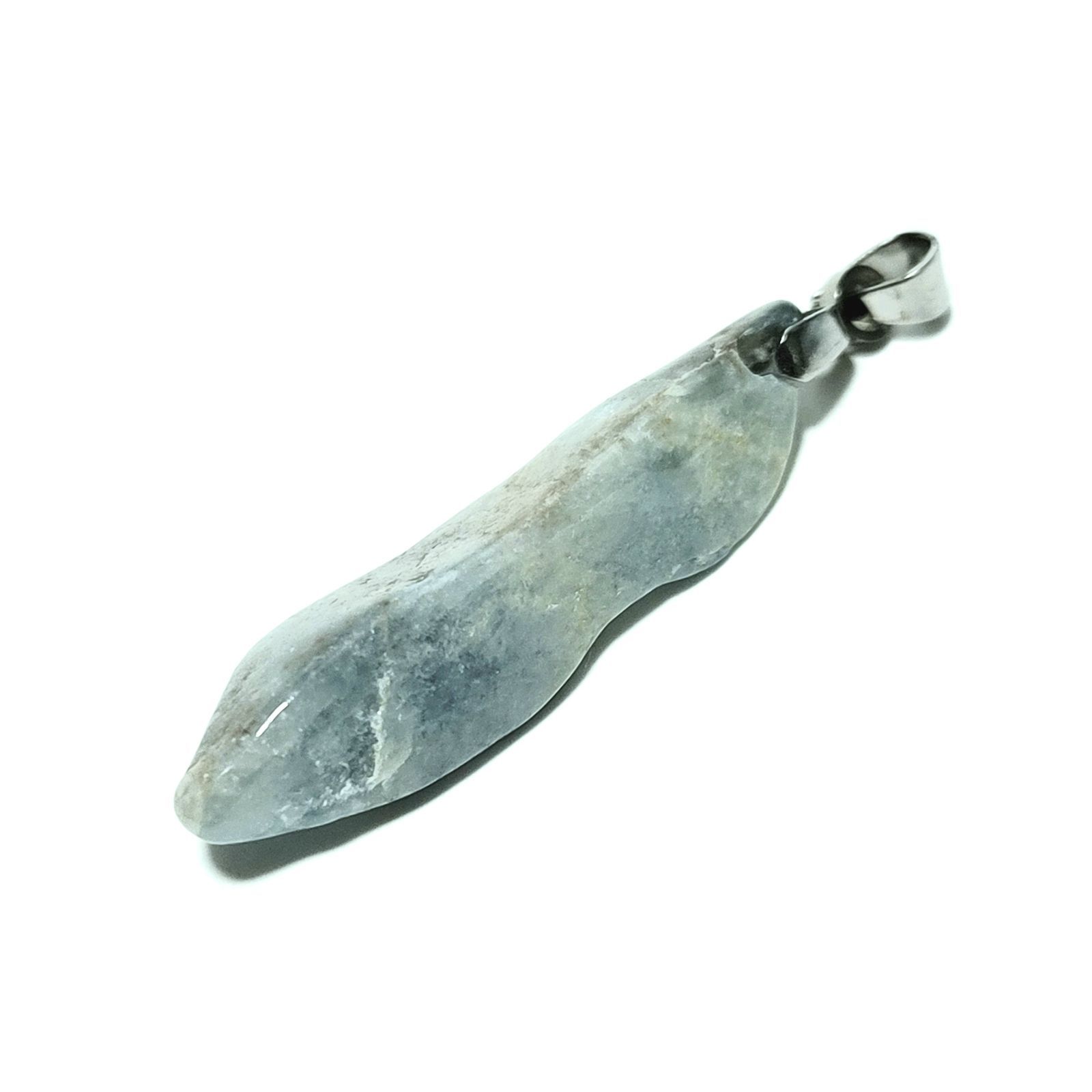 入コン沢原石ペンダントトップ:糸魚川翡翠:金具(ｽﾃﾝﾚｽ)付ms-PT0016