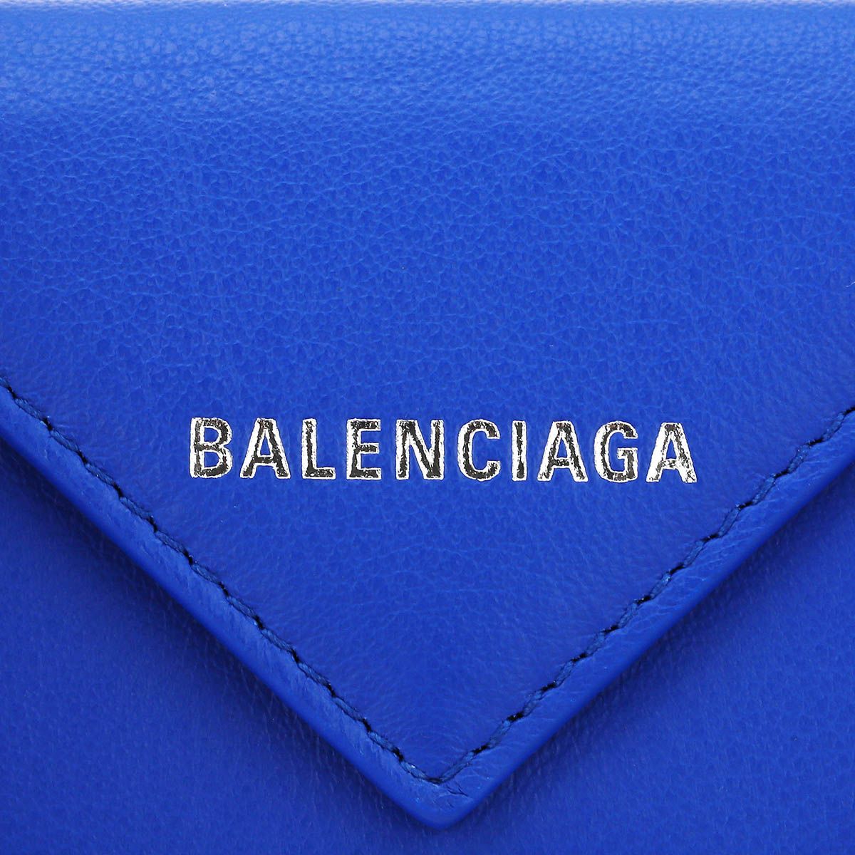 新品 バレンシアガ BALENCIAGA 3つ折り財布 ペーパー ブルー - メルカリ