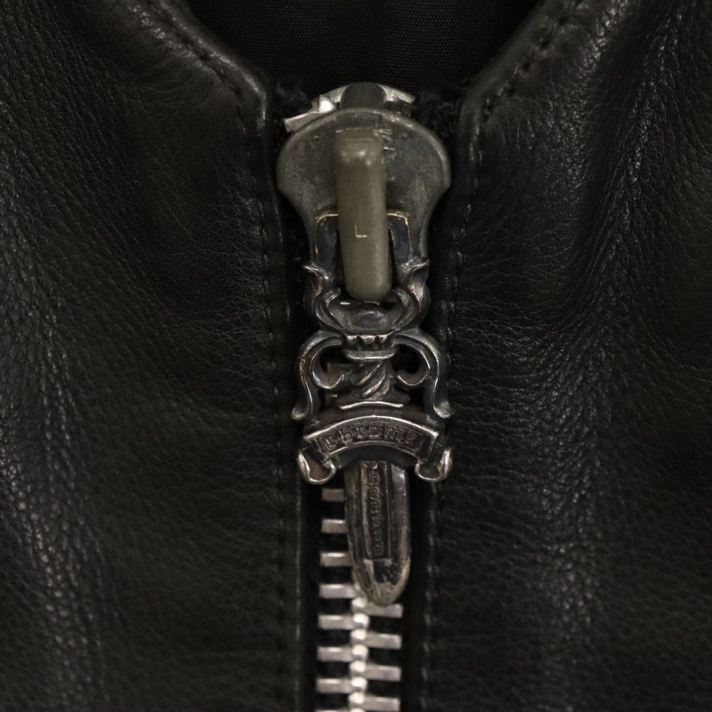 CHROME HEARTS (クロムハーツ) ZIP FRNT VEST バックラージCHクロス