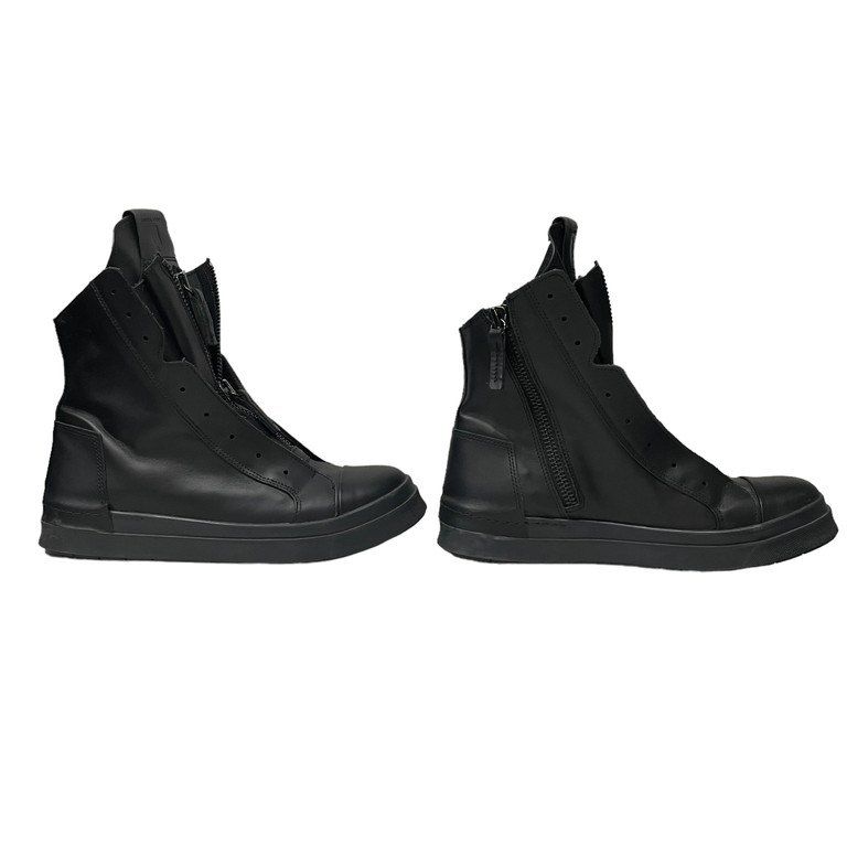 CINZIA ARAIA レザー スニーカー ダブル サイドジップ ハイカット CINZIA ARAIA レザー スニーカー ダブル サイドジップ