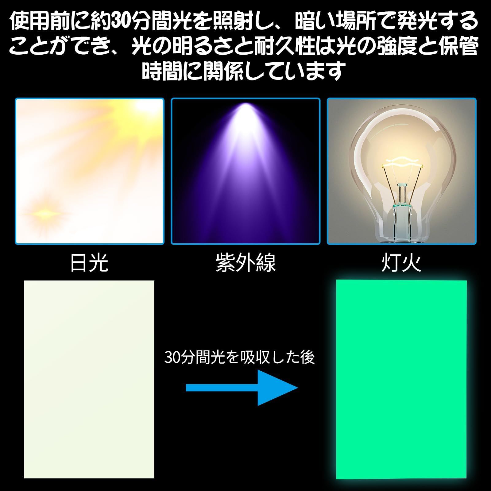 【在庫処分】Doyime 蓄光シール 蓄光シート A4 2枚セット 夜光シール 光るシール ステッカーシート 蓄光 夜光 テープ 夜光テープ ...