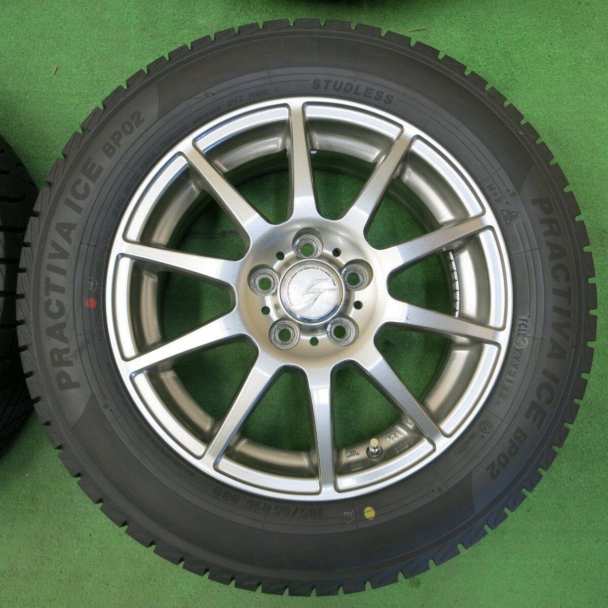 185/65R15 アルミホイール 2015年 バリ山 ダンロップ 4本セット bB