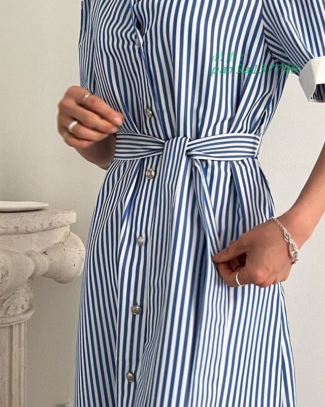 夏 シャツワンピース