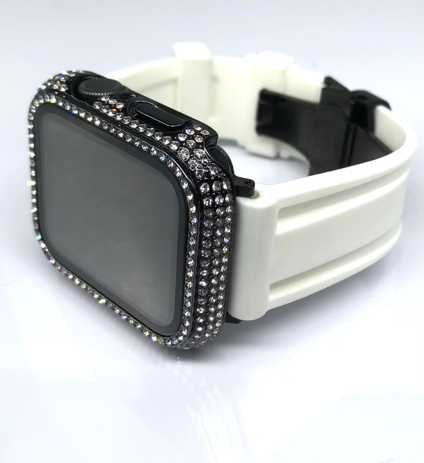 Hg5☆アップルウォッチバンド 賢く ラバーベルト カバー Apple Watch 
