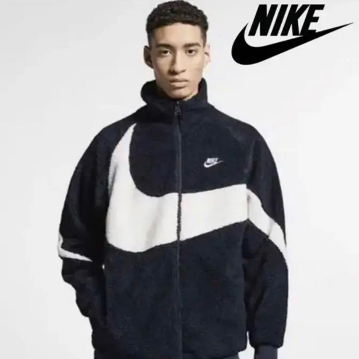 NIKE】ナイキ フルジップ ボアジャケット M ダークオブシディアン 