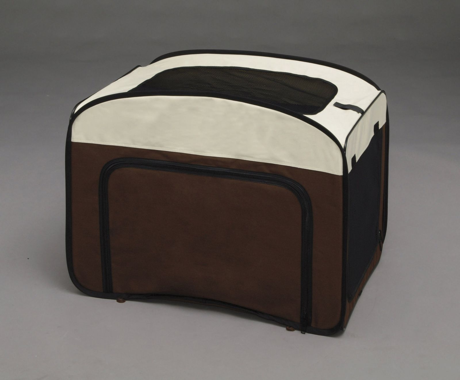 アイリスオーヤマ 折りたたみソフトケージ ベージュ|ブラウン OSC-650 67×45.5×56cm