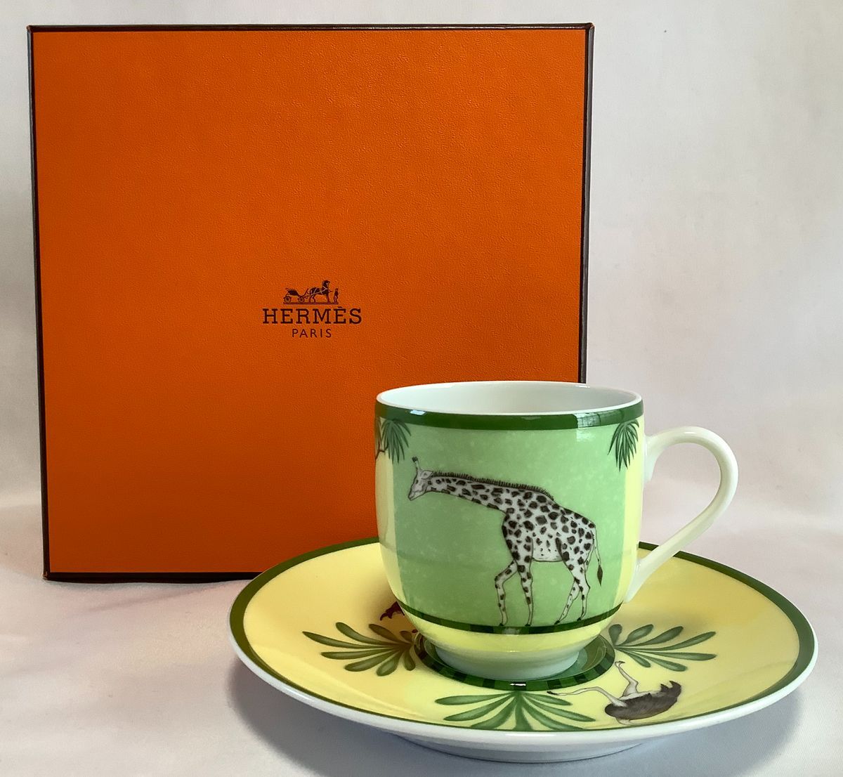 HERMES カップ＆ソーサーアフリカ 2客セット（箱付属☆HERMES