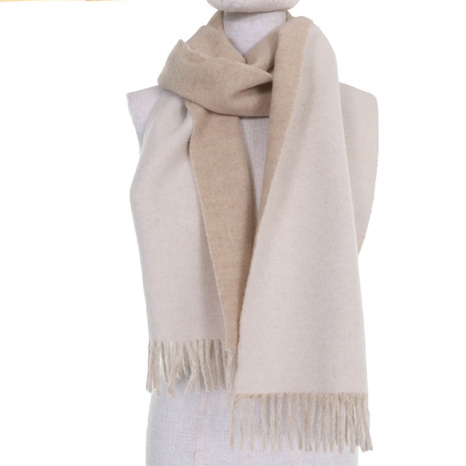 LOEWE(ロエベ) マフラー - アイボリー フリンジ ウール LOEWE ロエベ