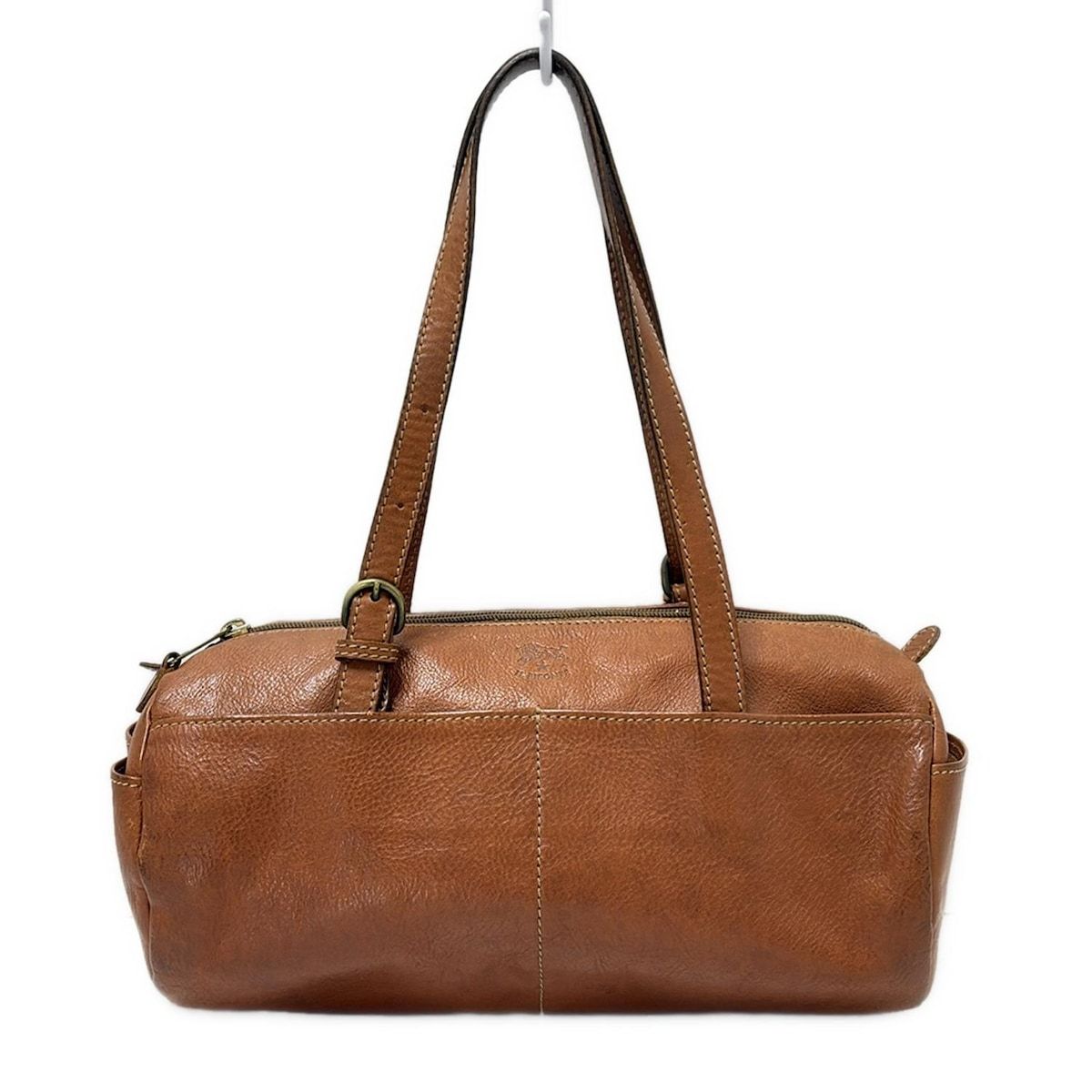 【美品】il bisonte イルビゾンテ ショルダーバック レザー ブラウン IL BISONTE(イルビゾンテ) ショルダーバッグ - ブラウン レザー