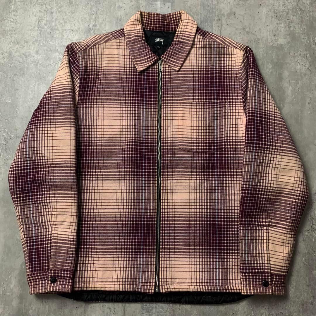 希少デザイン】ステューシーブルゾン入手困難即完売中綿オンブレチェック