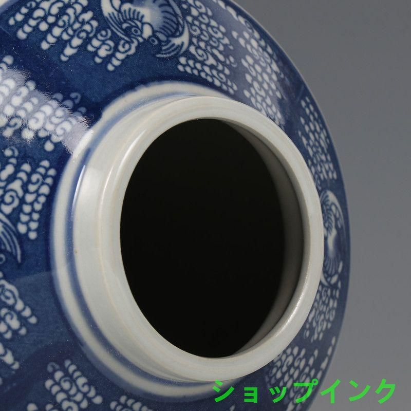 青花喜字紋将軍缶 景徳鎮 陶磁器 装飾品 現代工芸品 美術品 置物 青花喜字紋将軍缶 景徳鎮 陶磁器 装飾品 現代工芸品 美術品 置物