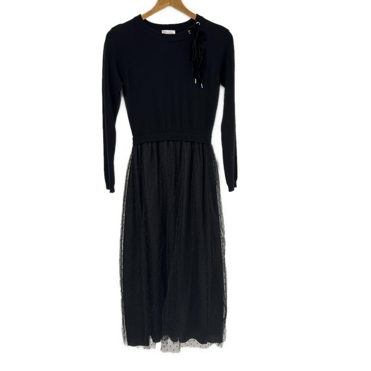 Red Valentino ブラック メッシュワンピース 半袖　M RED VALENTINO(レッドバレンチノ) ワンピース レディース美品