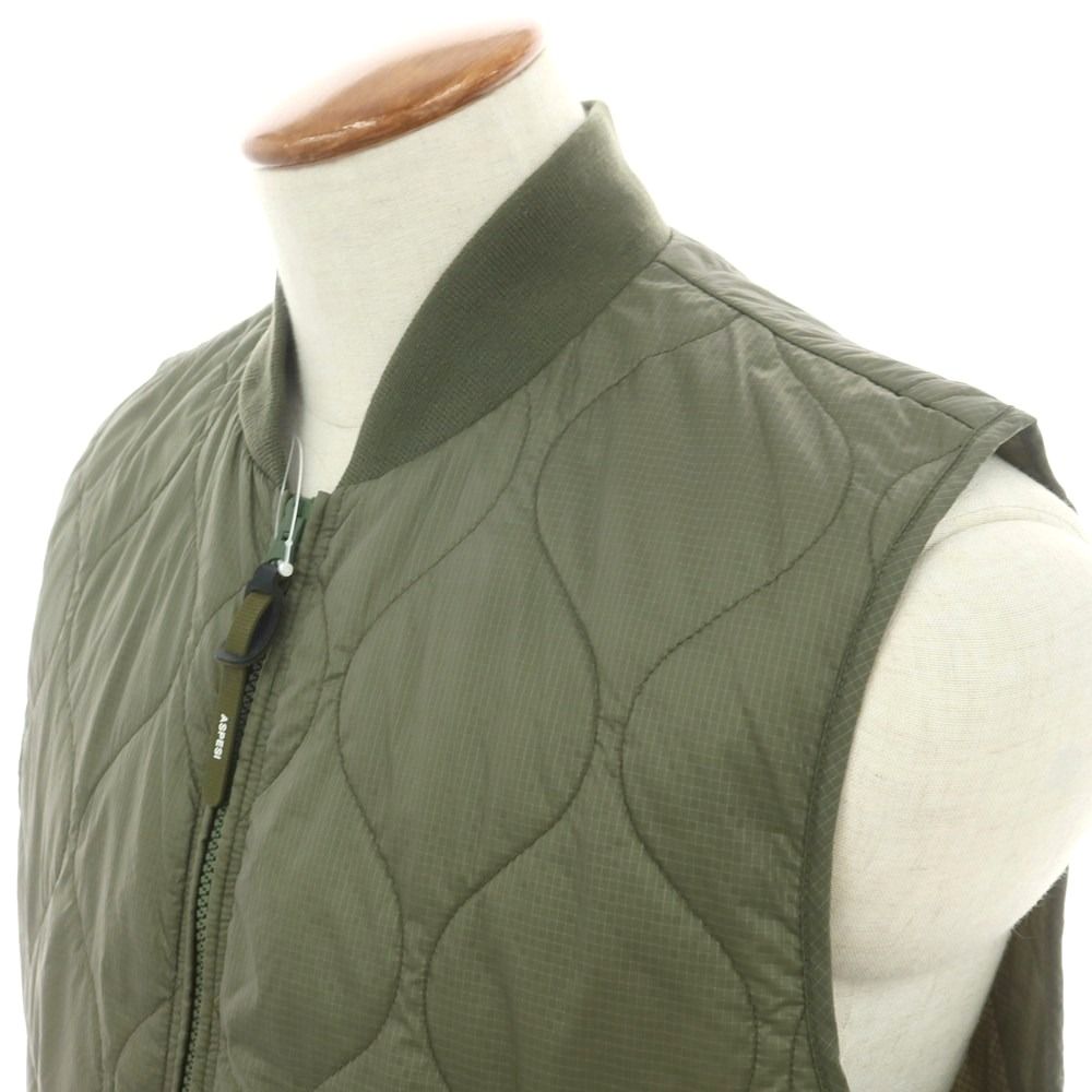 アスペジ ASPESI ナイロン 中綿ベスト オリーブ サイズM メンズ