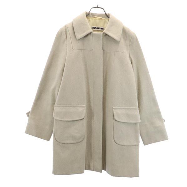 ジルサンダー イタリア製 カシミヤウールブレンド ハーフコート 34 ベージュ系 JIL SANDER レディース 【中古】 【230201】