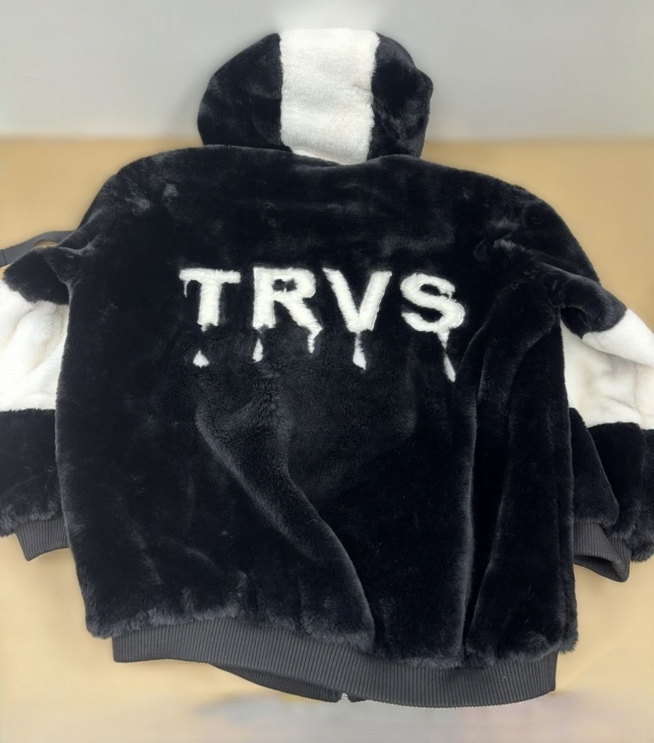 TRAVAS TOKYOトラバス トーキョー Drip Logo Faux Fur Hoodie ファー 