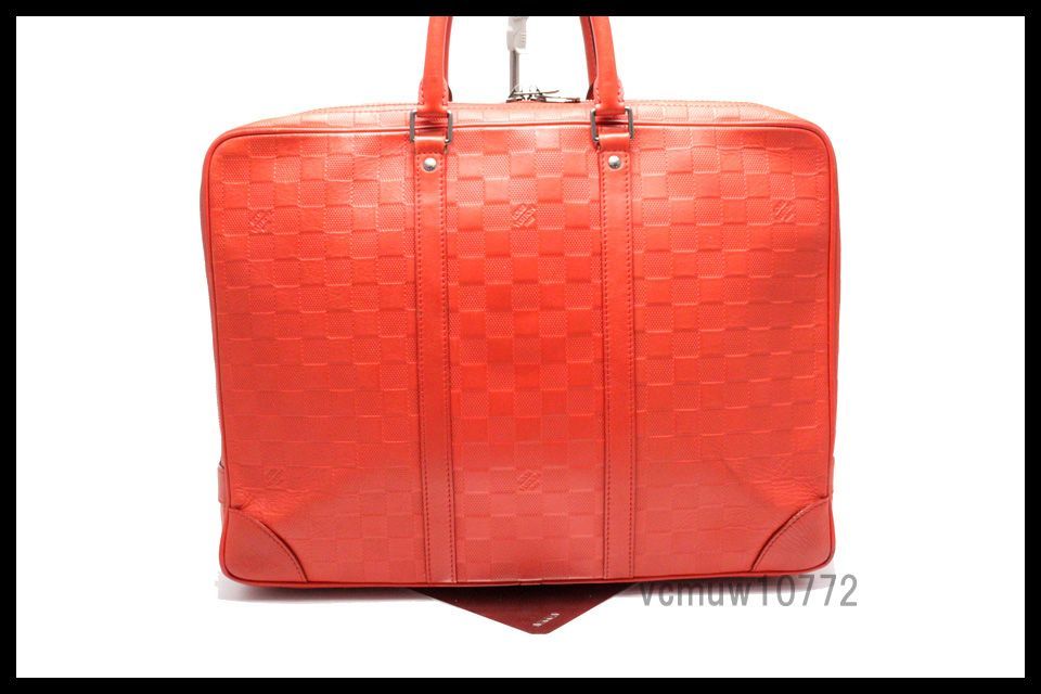 近年モデル希少美中古LOUIS VUITTON ダミエアンフィニ PDV レザー ビジネスバッグ ブリーフケース ルイヴィトン0307hb81-3D