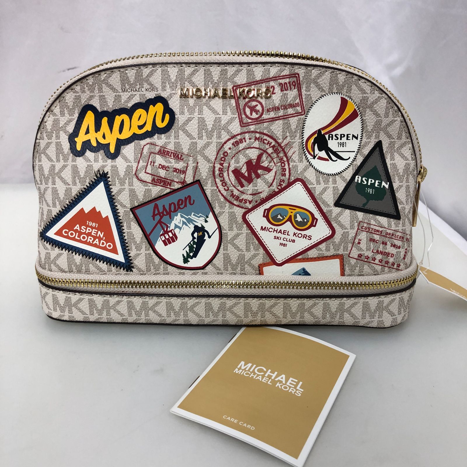 タグ付き MICHAEL KORS ポーチ ホワイトベージュ SGAW10-8241