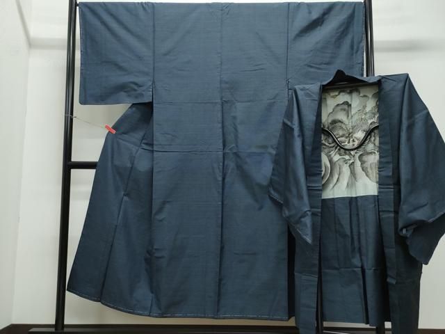 平和屋着物●男性 本場大島紬 アンサンブル 80亀甲 正絹 CAAX1170vf
