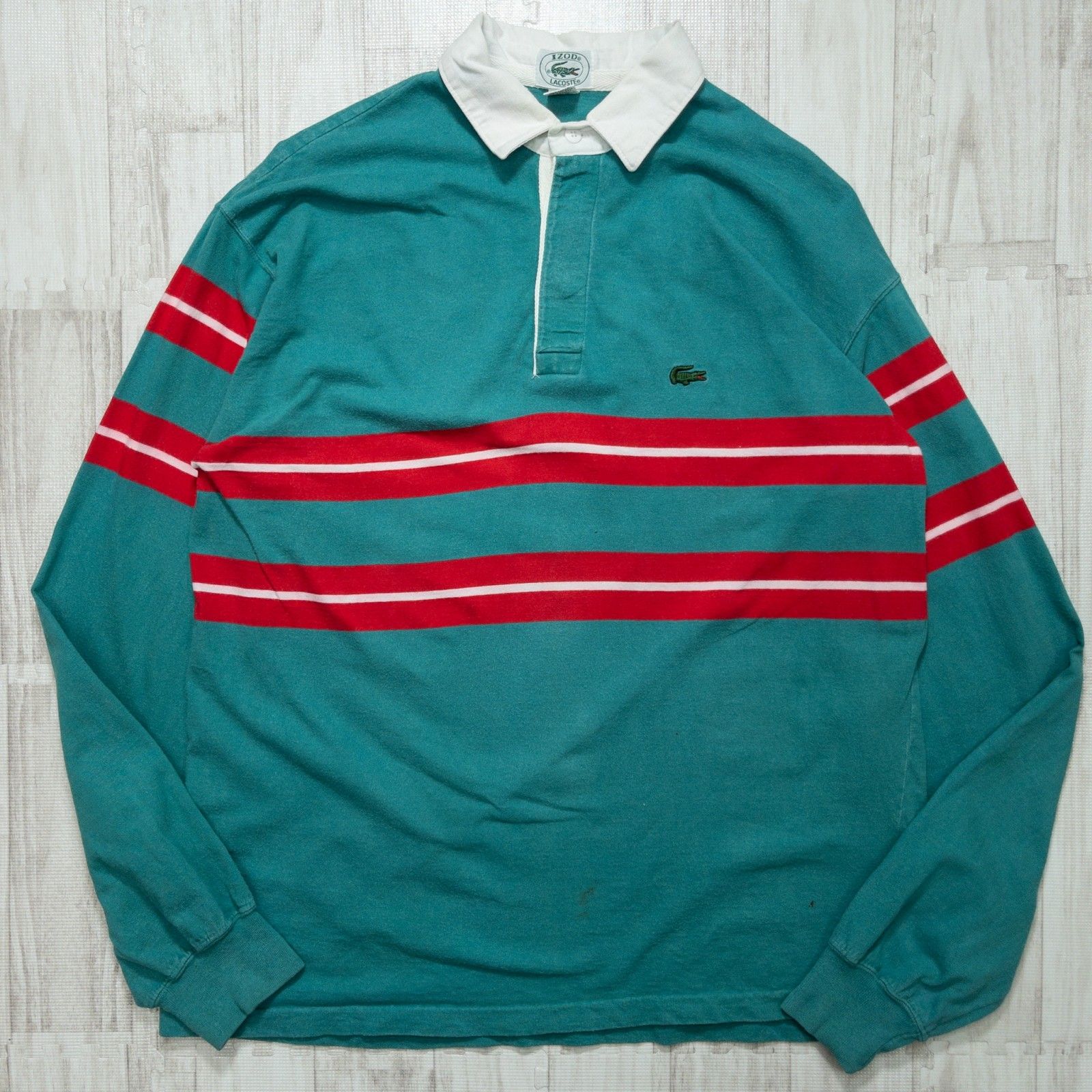 古着 90s IZOD LACOSTE ラコステ 長袖ポロシャツ トップス メンズL USA 