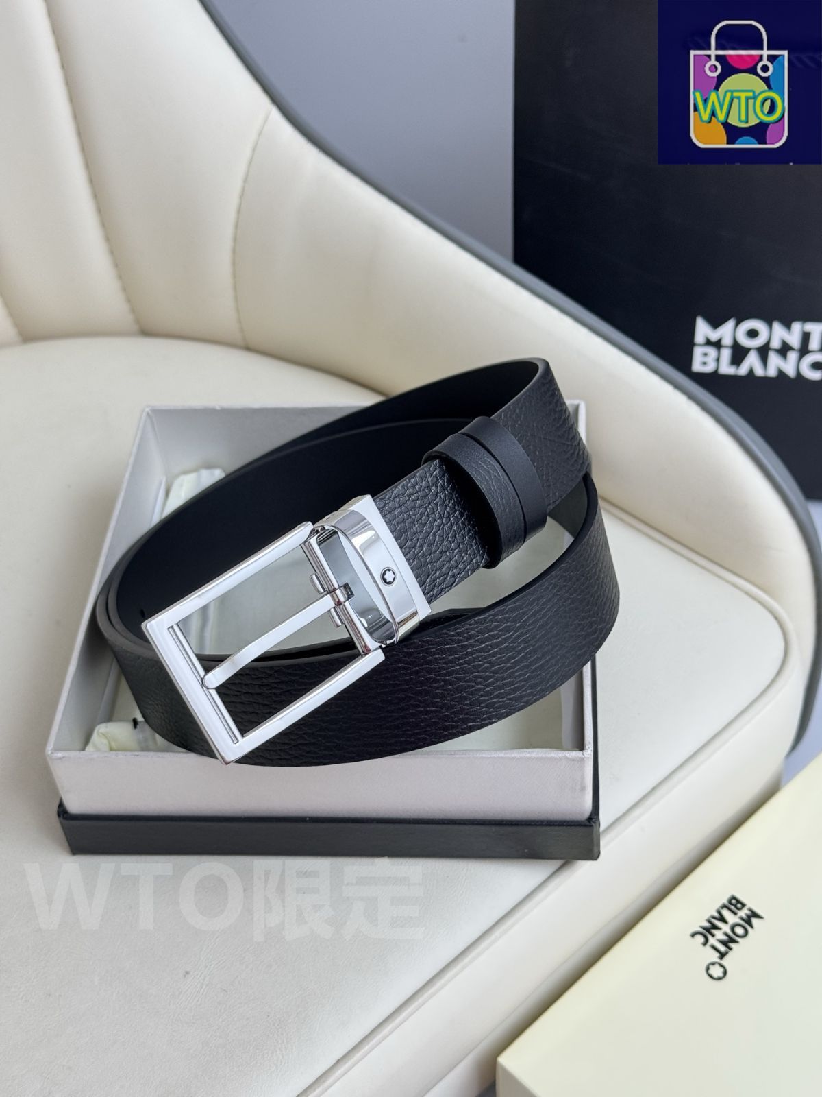 Montblanc レザーベルト ブラック 新品・未使用 116706 ブラック レザーベルト、30 mm-MONTBLANC- | Official