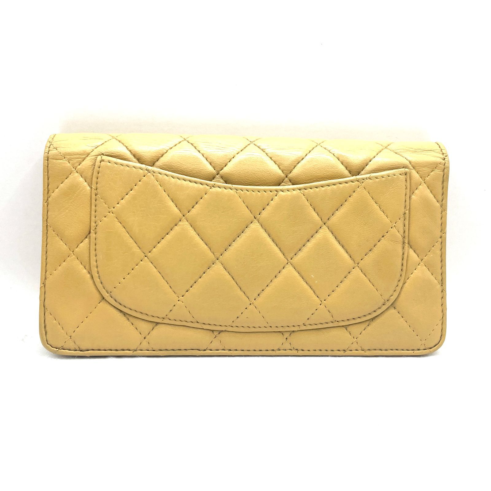 346】美品 CHANEL/シャネル ココマーク マトラッセ ラムスキン 二 