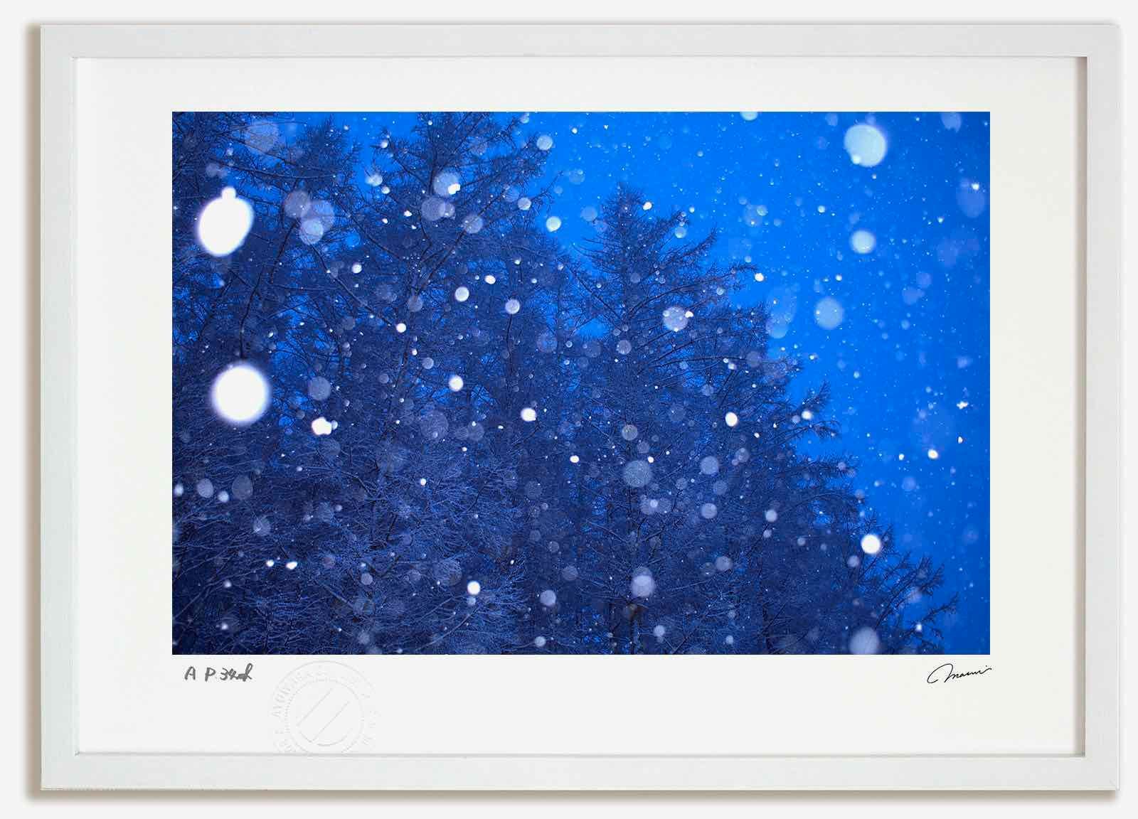 アートフォト 絵画 夜明け前の雪2 高橋真澄 インテリア 額入り 額装込 風景画 油絵 ポスター アート アートパネル リビング 玄関 プレゼント モダン アートフレーム 飾る Mサイズ おしゃれ 壁掛け 絵