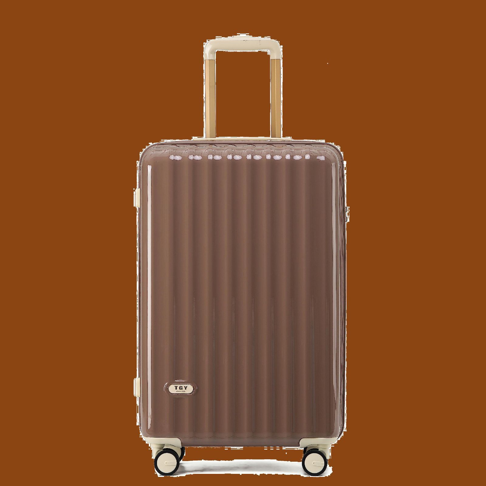 [GGQAAA] 新しい技術 第ニ代スーツケース キャリーケース ファスナーフレーム TSAロック 機内持込 軽い かわいい Mサイズ (Brown)