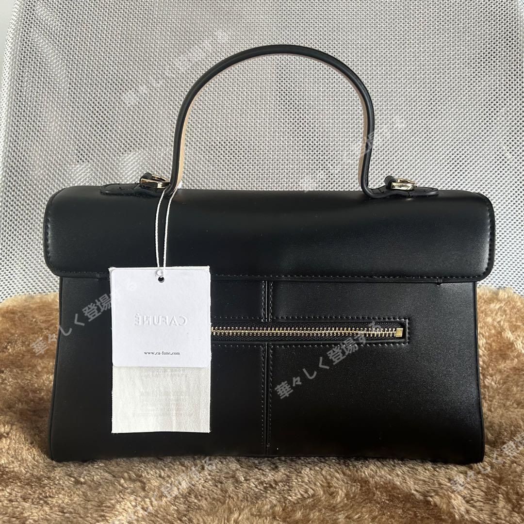 新品 CAFUNE カフネ ハンドバッグ ショルダーバッグ ブラック ゴールド  