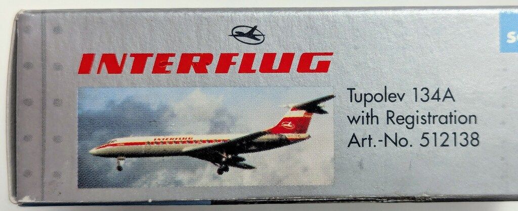 HERPA 1/500 Herpa Wing INTERFLUG Tupolev 134A mit Registration