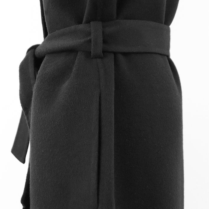 新作エルメス カシミアコート 黒 38 極美品】HERMES エルメス コート