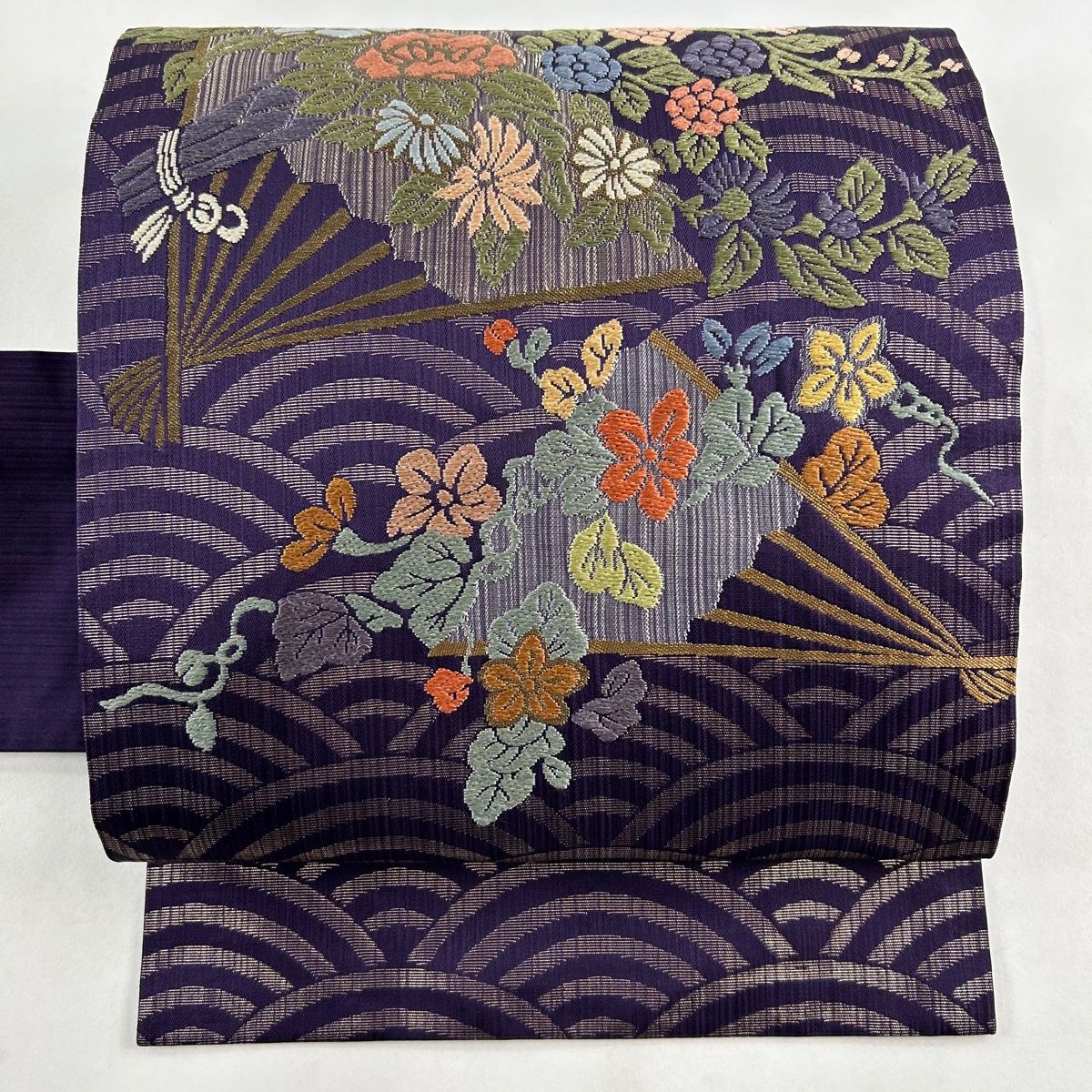東畦織 動物刺繍 名古屋帯 深紫 楽天市場】博多帯 帯 博多八寸名古屋帯 正絹 協和織工場 お