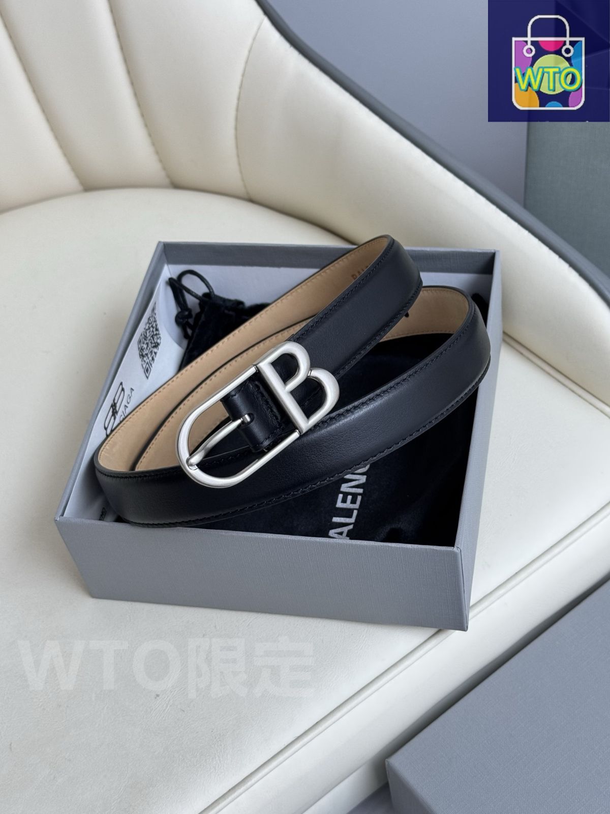 BALENCIAGA レザー ベルト BALENCIAGA レザー ベルト ロゴ入り 3.5cm | ミスターポーター