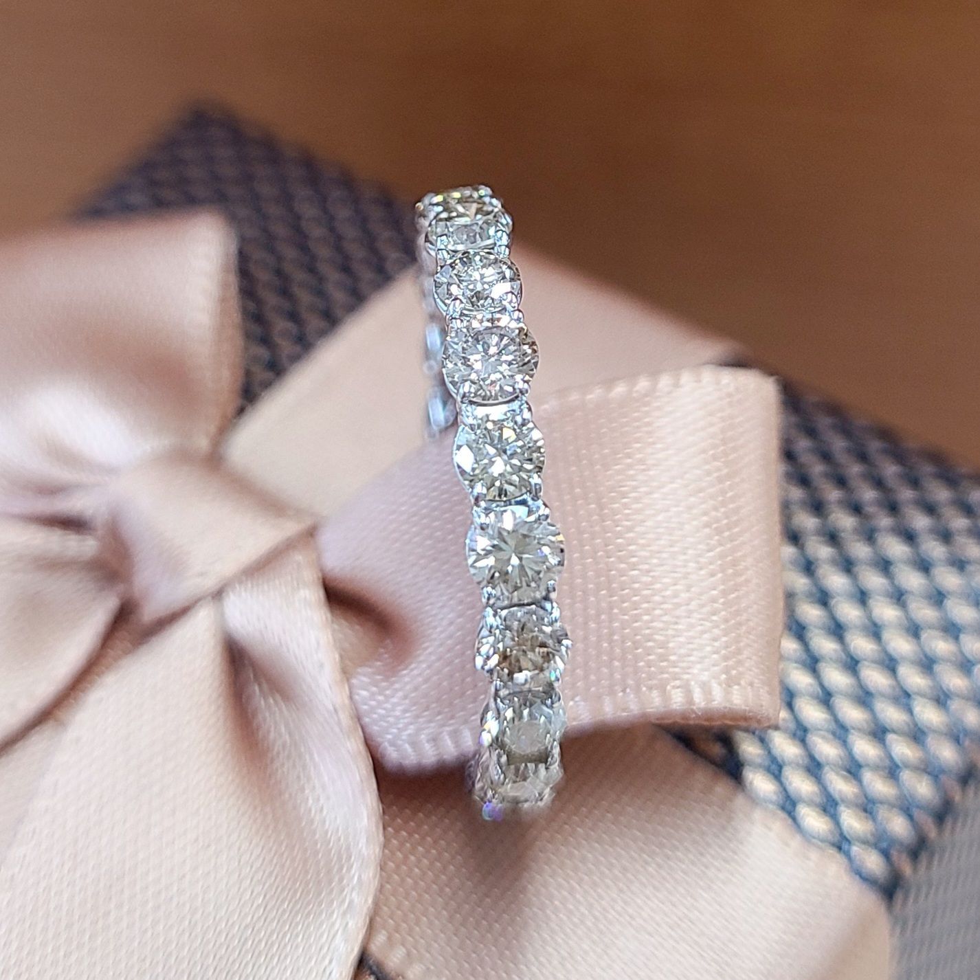 8 永遠の愛 1.5ct ダイヤモンド プラチナ フルエタニティリング 鑑別 