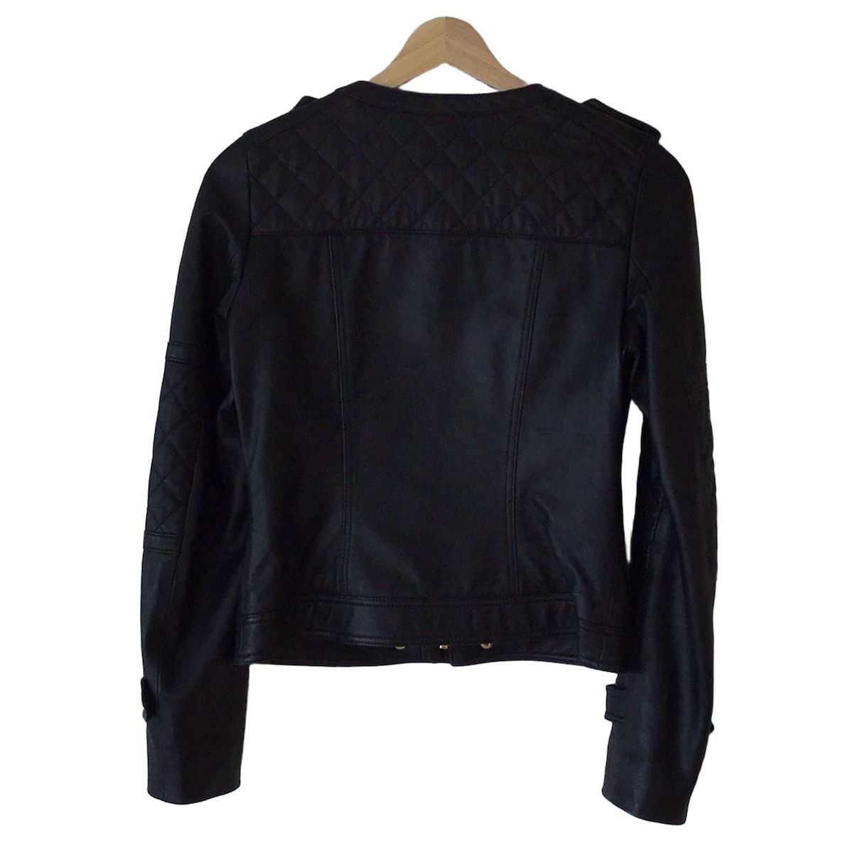 黒 長袖|レザー|ジップアップ|春|秋