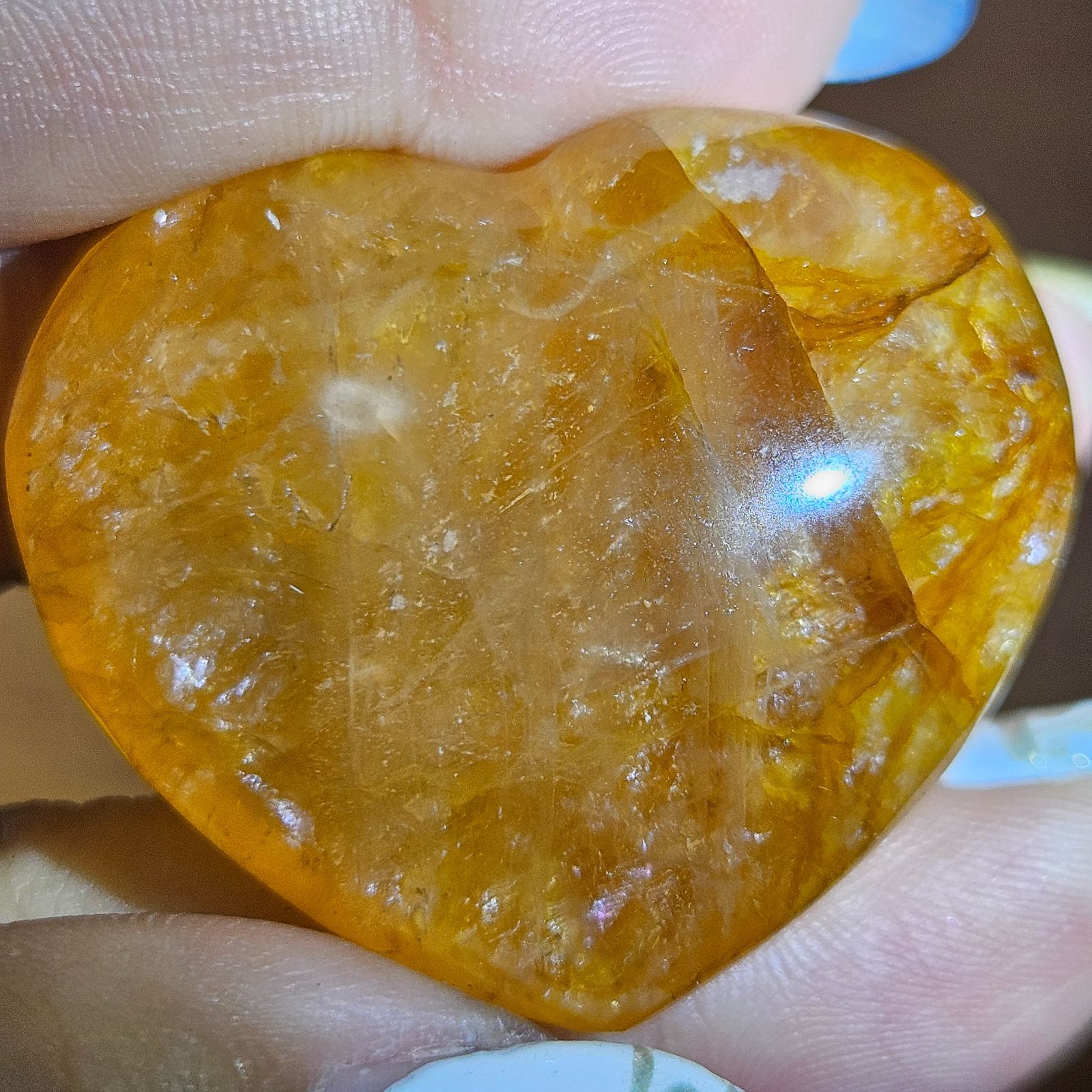 長寿・繁栄】ヒマラヤ産⭐️水晶九狐カービング・ゴールデンヒーラー