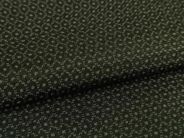 平和屋本店□極上 男性 本場大島紬 アンサンブル 長羽織 亀甲柄 羽裏